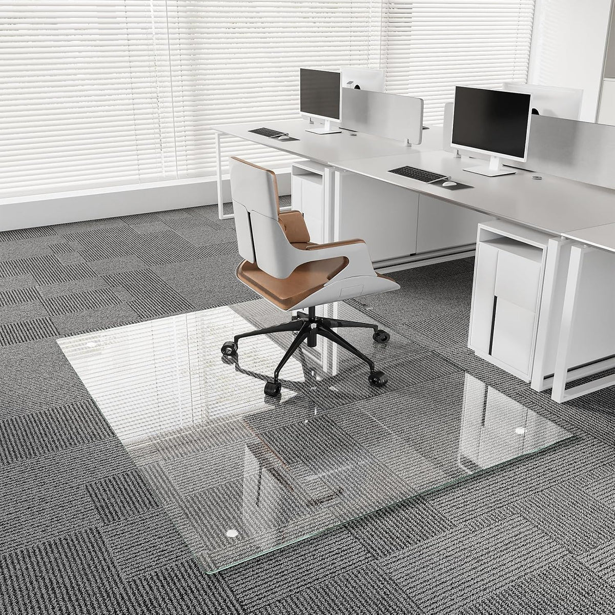 Koonmi Glass Chair Mat for Carpet, 54"x72" Thick Office Chair Mat