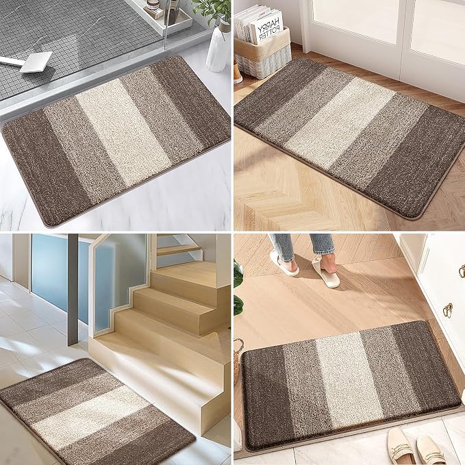 Kitinjoy Indoor Outdoor Door Mat, 59x32 Non-Slip Absorbent Dirt Trapper