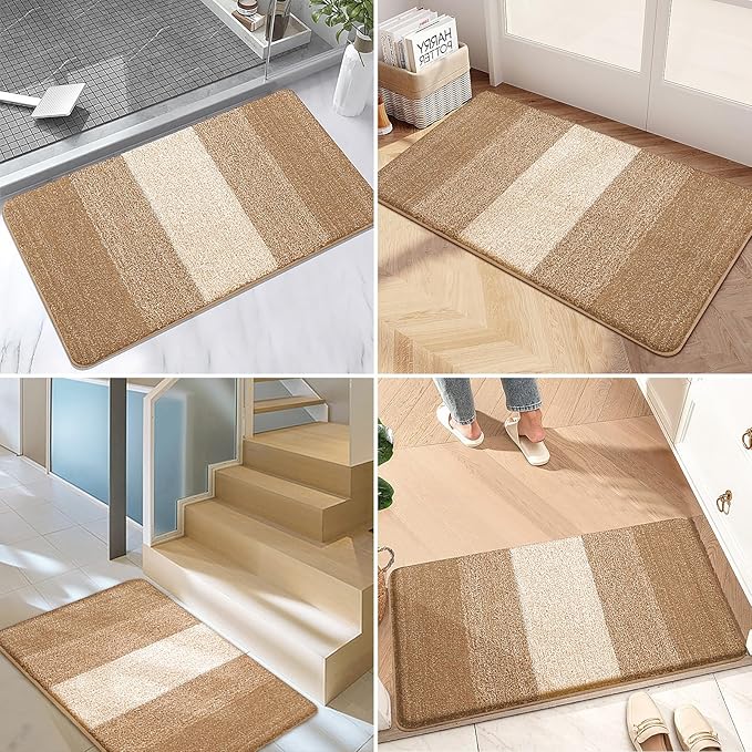 Kitinjoy Indoor Outdoor Door Mat, 48x30 Non-Slip Absorbent Dirt Trapper