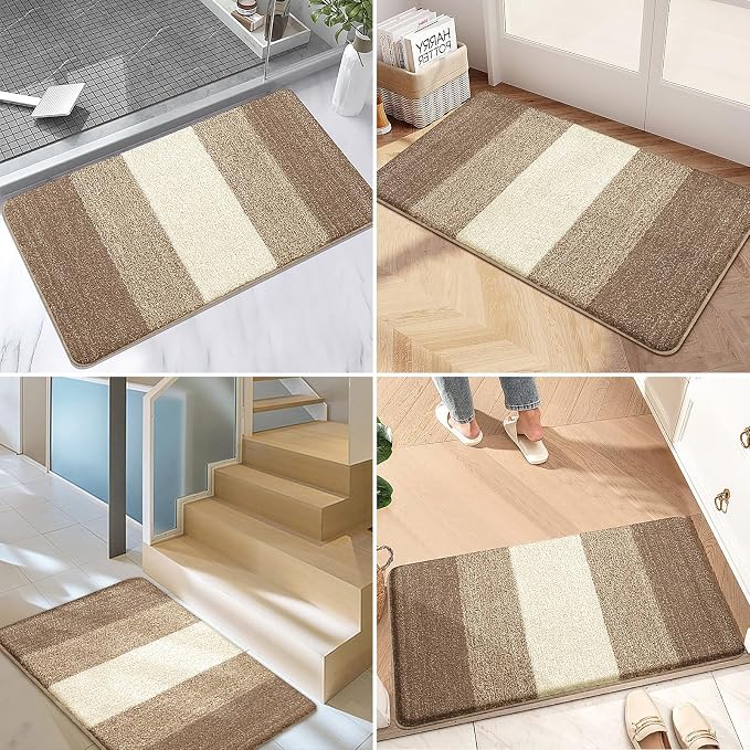 Kitinjoy Indoor Outdoor Door Mat, 54x32 Non-Slip Absorbent Dirt Trapper