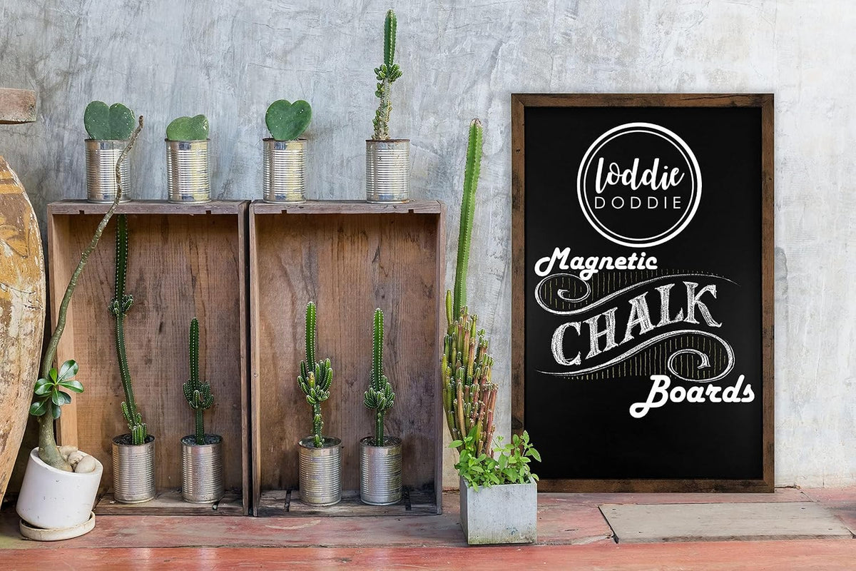 Loddie Doddie Rustic Wood Magnetic Board for Wall, Stain Resistant, 24"x36"