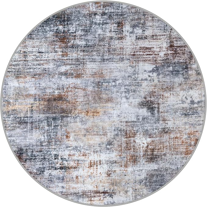 IOHOUZE Round Area Rug 5 Ft Circle Entryway Rugs Round Washable Door Mat Indoor