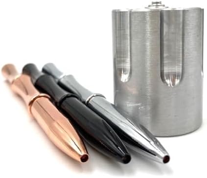 Pen Holder & Paper Weight, Cast Aluminum Office Gift – Cool Pencil Holder for Desk Men, Funny Pen Stand, Gun Decor Accessory, Unique Vintage Desk Gadget