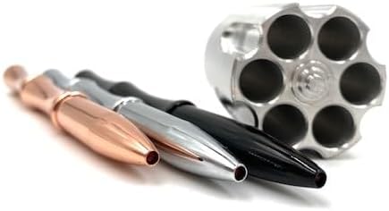 Pen Holder & Paper Weight, Cast Aluminum Office Gift – Cool Pencil Holder for Desk Men, Funny Pen Stand, Gun Decor Accessory, Unique Vintage Desk Gadget