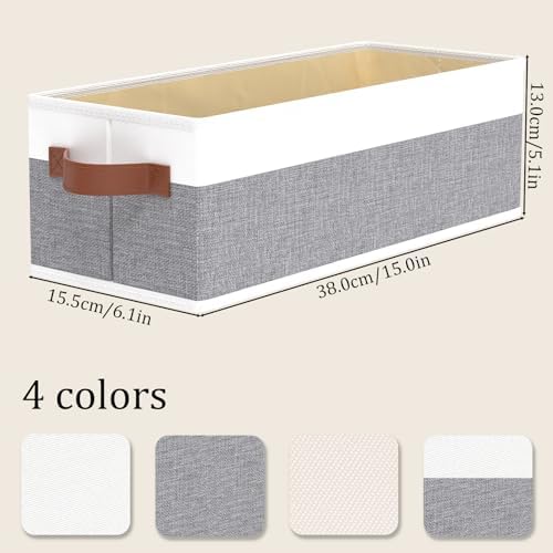 OUTBROS Foldable Drawer Organizers Gray/White, 15x6.1x5.1in, 6-Pack