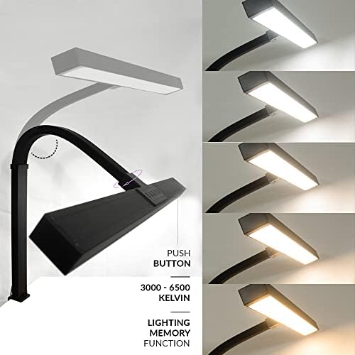 Neatfi 3000 Lumens LED Desk Lamp with Clamp, Dimmable, 28-Inch (Black)