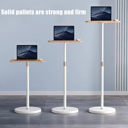 Adjustable Standing Book Stand,Book Reading Stands,Wood Music Sheet，Podium& Bible& Cookbooks Display Stands.Goodbye to Head Down Fatigue Adjustable Viewing Angle (White, 35in)