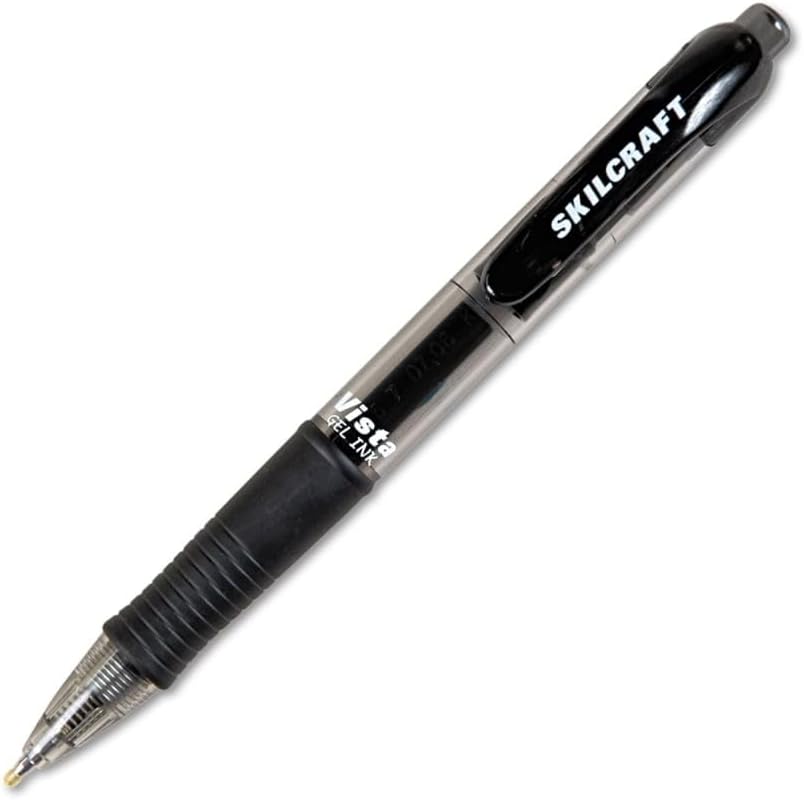 Skilcraft Vista Retractable Gel Pen - 0.7 Mm Pen Point Size - Black Ink - 12 / Pack