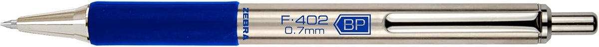 Zebra Pen STEEL F-402 Retractable Ballpoint Pen, Blue Ink, 0.7mm, 12-Pack