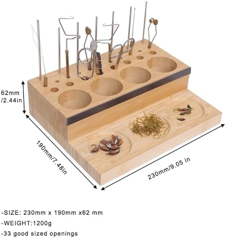 Raprance Wooden Fly Tying Fishing Kit Organizer Fly Tying Tool Caddy Desktop Storage Rack