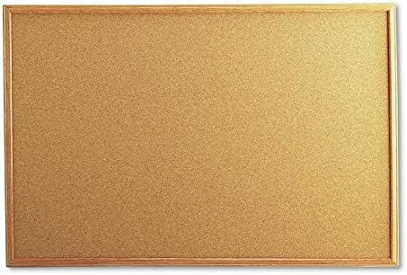 Universal 43603 Cork Board with Oak Style Frame, 36 x 24, Natural, Oak-Finished Frame