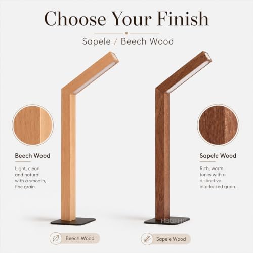 Wooden Desk Lamp Magnetic Wall Mount Rechargeable Home Office-Sapele