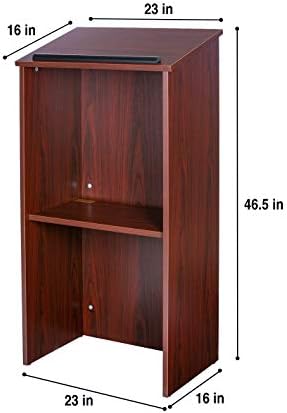 OEF Furnishings CoreEssential Series Commercial-Grade Floor-Standing Lectern (Mahogany)