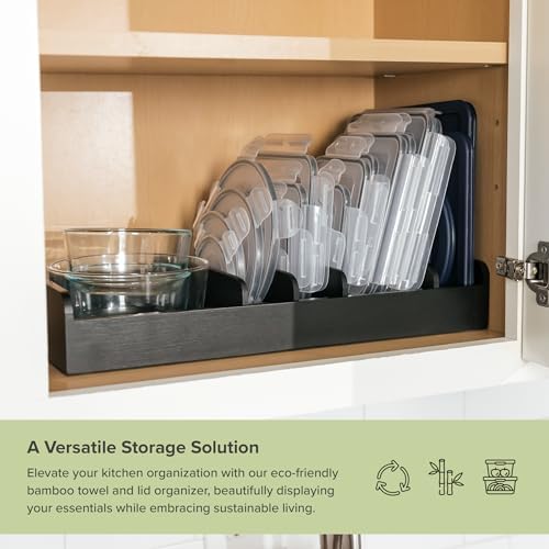 KitchenEdge Kitchen Towel & Storage Organizer, Black