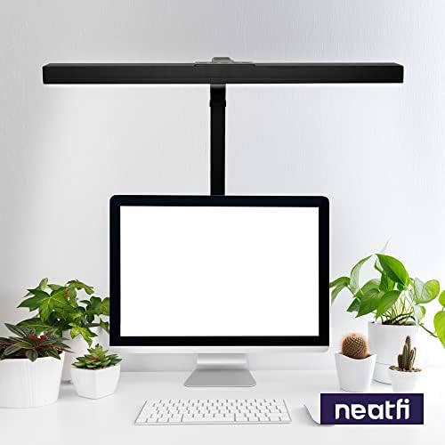 Neatfi 3000 Lumens LED Desk Lamp with Clamp, Dimmable, 28-Inch (Black)