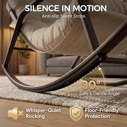 RADIATA 2pcs Rocking Lounge Chair, Outdoor Reclining Lounger with Footrest