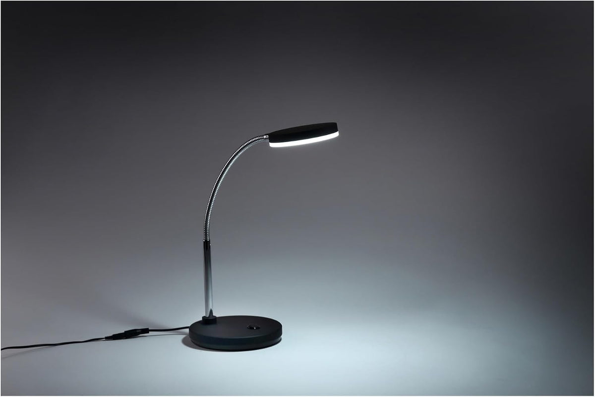 Bostitch Office LED Metal Gooseneck Desk Lamp, Flicker Free, Adjustable Head (VLED1800BK), Black