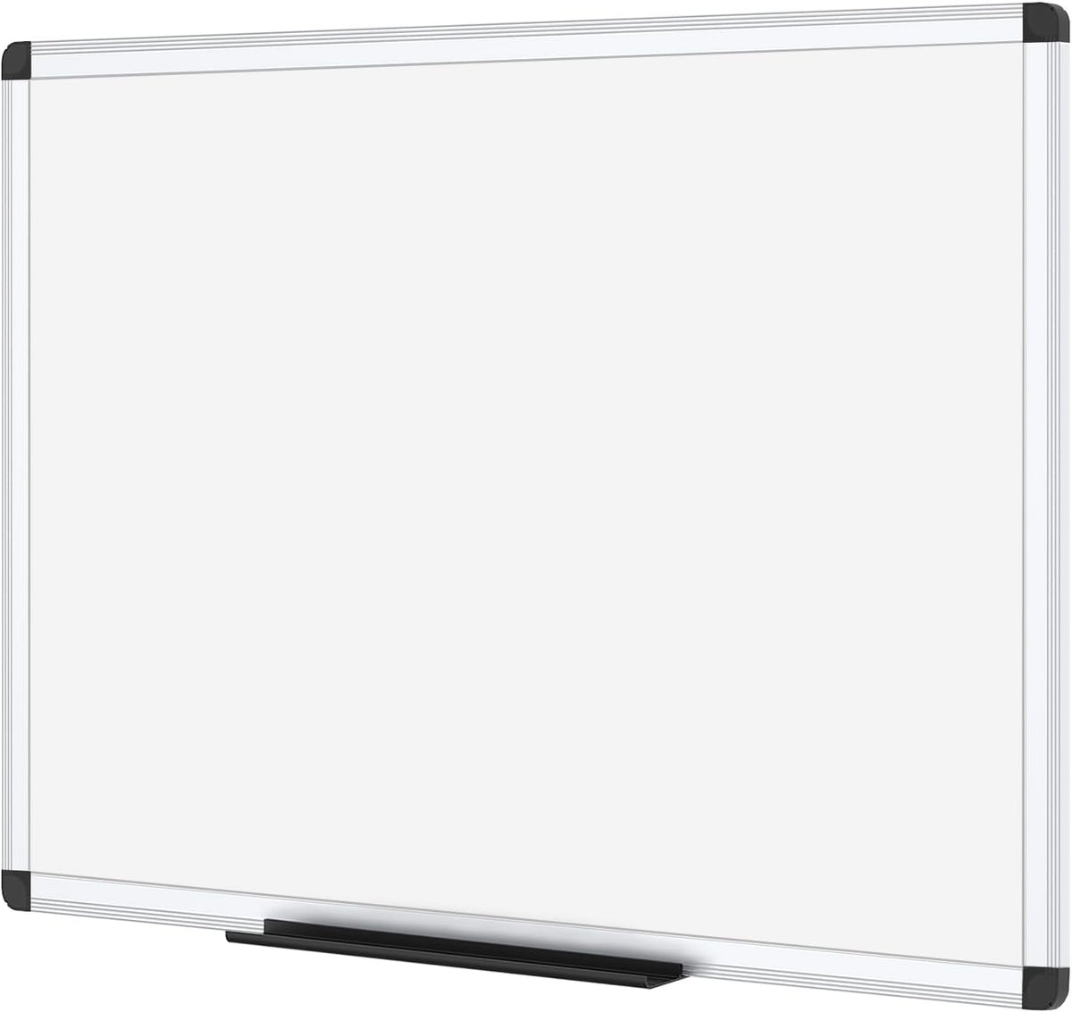 VIZ-PRO Magnetic Dry Erase Board, 48 X 24 Inches, Silver Aluminium Frame