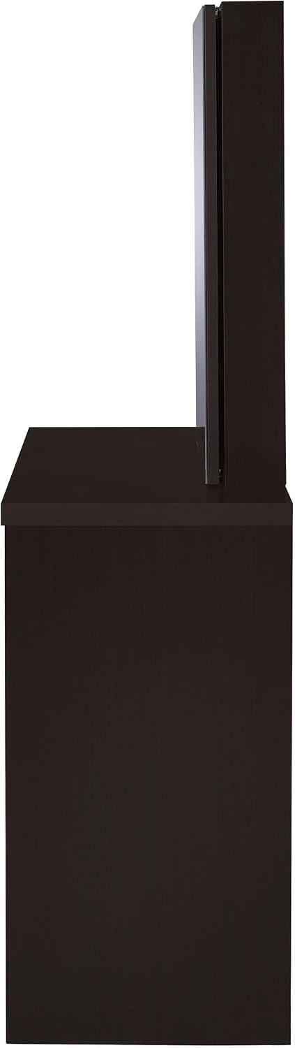 Coaster Home Furnishings Harvey Contemporary 3-Piece Vanity Desk Makeup Table Set with Storage Mirror and Vanity Stool Cappuccino 300289