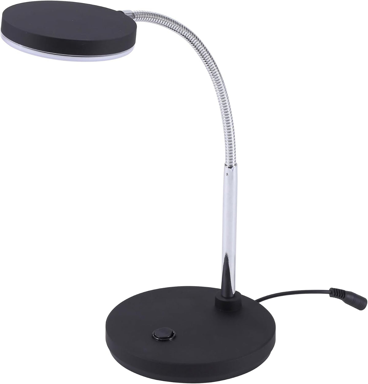 Bostitch Office LED Metal Gooseneck Desk Lamp, Flicker Free, Adjustable Head (VLED1800BK), Black
