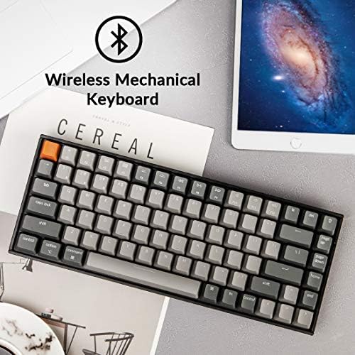 Keychron K2 75% Layout Bluetooth Mechanical Keyboard Super Red Switch/White LED Backlit/Anti Ghosting/N-Key Rollover/84 Key USB C Wired Computer Keyboard for Mac Windows-Version 2