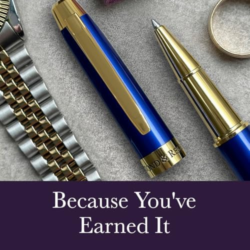 Bond & Regent 24 Karat Gold Luxury Rollerball Pen - Fancy Executive Professional Writing Gift Set for Men & Women, Nice Pens, Royal Blue