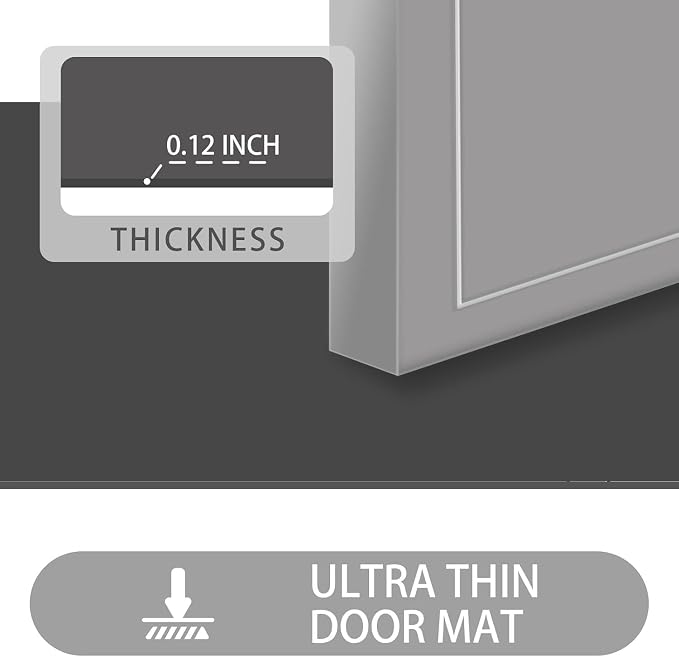 Ultra Thin Door Mat Indoor Entrance, 1/10 in Thin Door Mats