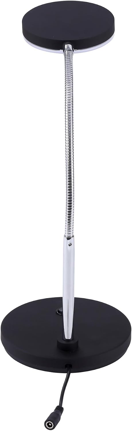 Bostitch Office LED Metal Gooseneck Desk Lamp, Flicker Free, Adjustable Head (VLED1800BK), Black