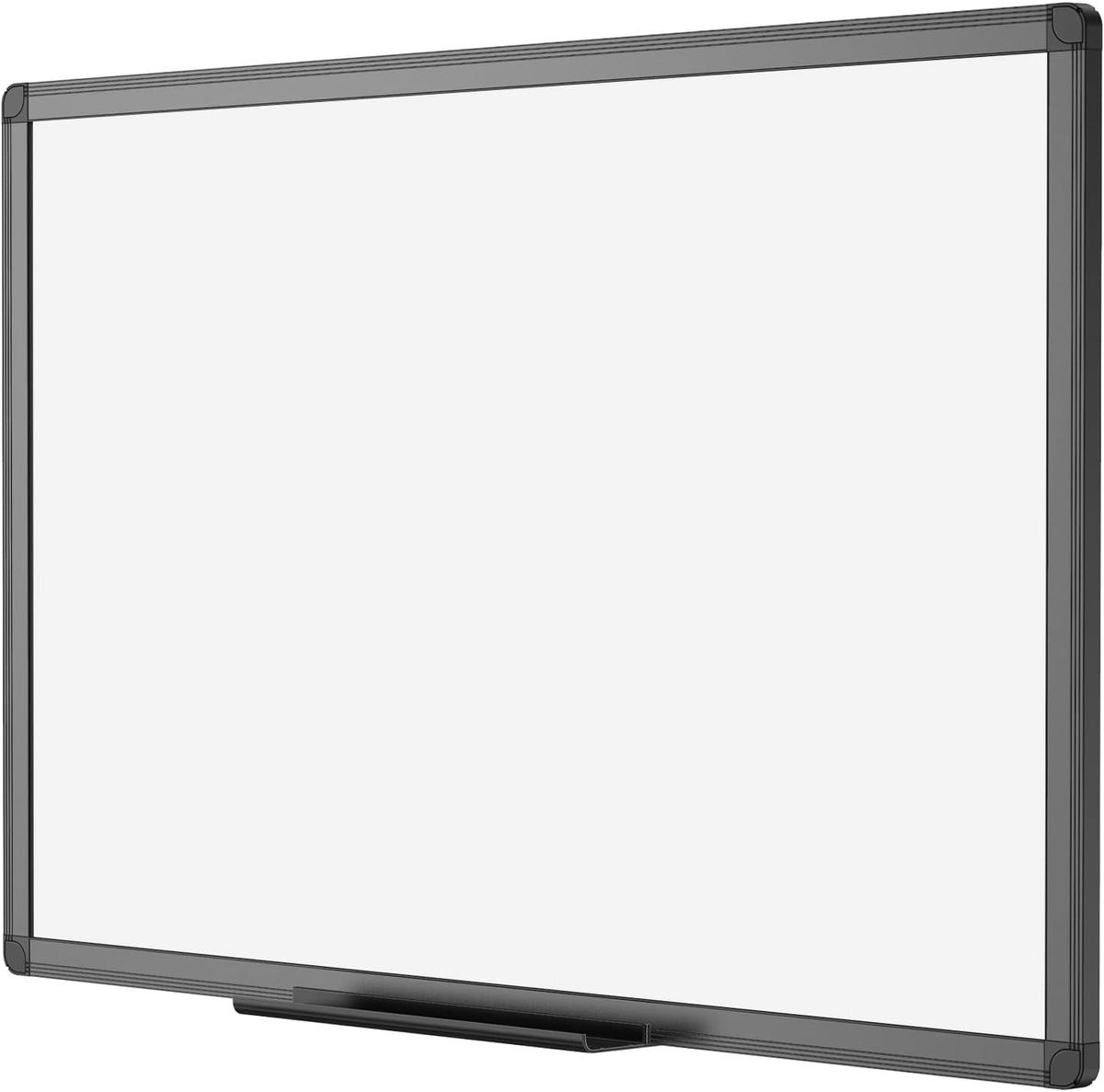 VIZ-PRO Magnetic Dry Erase Board, 48 x 32 Inches, Black Aluminium Frame