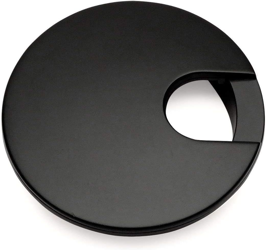 Cosmas 5 Pack 50203FB Flat Black Metal Desk Grommet 2-1/2 Inch Hole