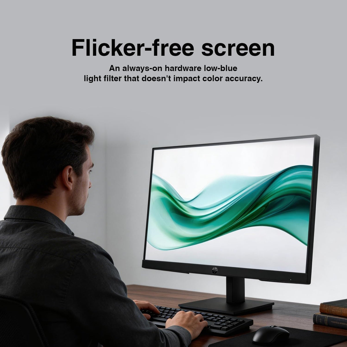 HP 24" Series 3 Pro 324pv FHD Monitor with 5 ms Response Time, Anti-Glare, Flicker Free, VESA Mount (100x100mm), HDMI, VGA & Dockztorm USB Port Expander, Black