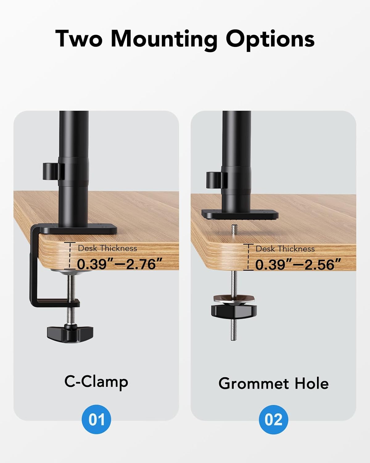 HUANUO Dual Monitor Stand, Stacked Monitor Mount for 13-32″ Screens