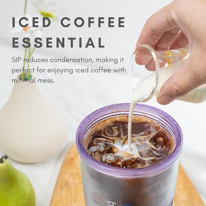 bzyoo 24oz Plastic Tumbler Cup, Lid & Straw, Iced Coffee, Spidy Blue