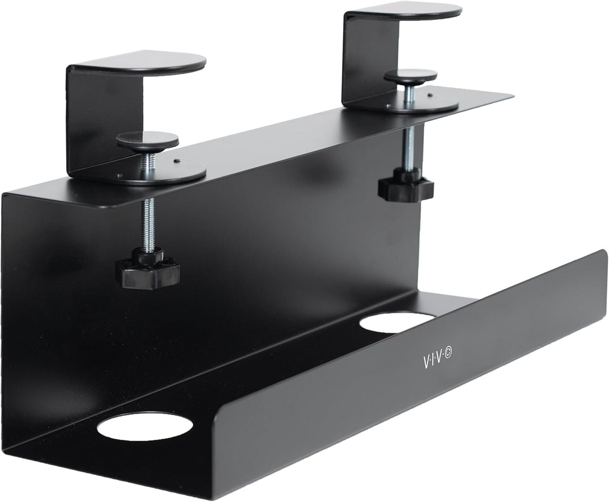 VIVO Black Clamp-on 17 in Cable Management Tray, DESK-CM6L-B