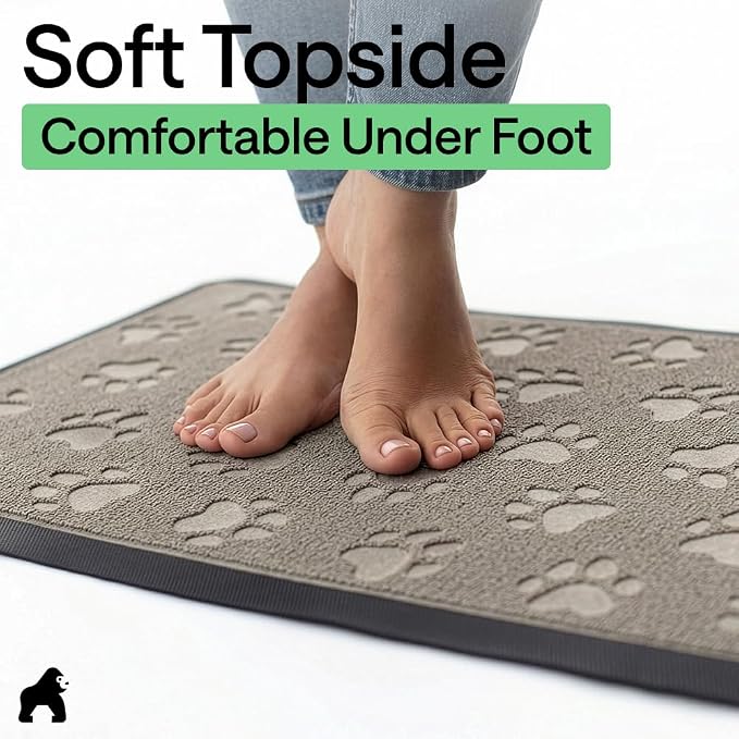 GORILLA GRIP 100% Waterproof All-Season WeatherMAX Doormat US Designed Natural