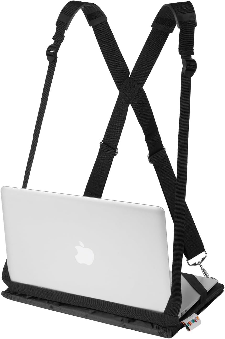 Laptop Harness - Wearable Laptop Stand for Up to 14" Laptops, Tablets & E-Readers - Adjustable Straps, Includes Memory Foam Mouse Pad (14 Inch)