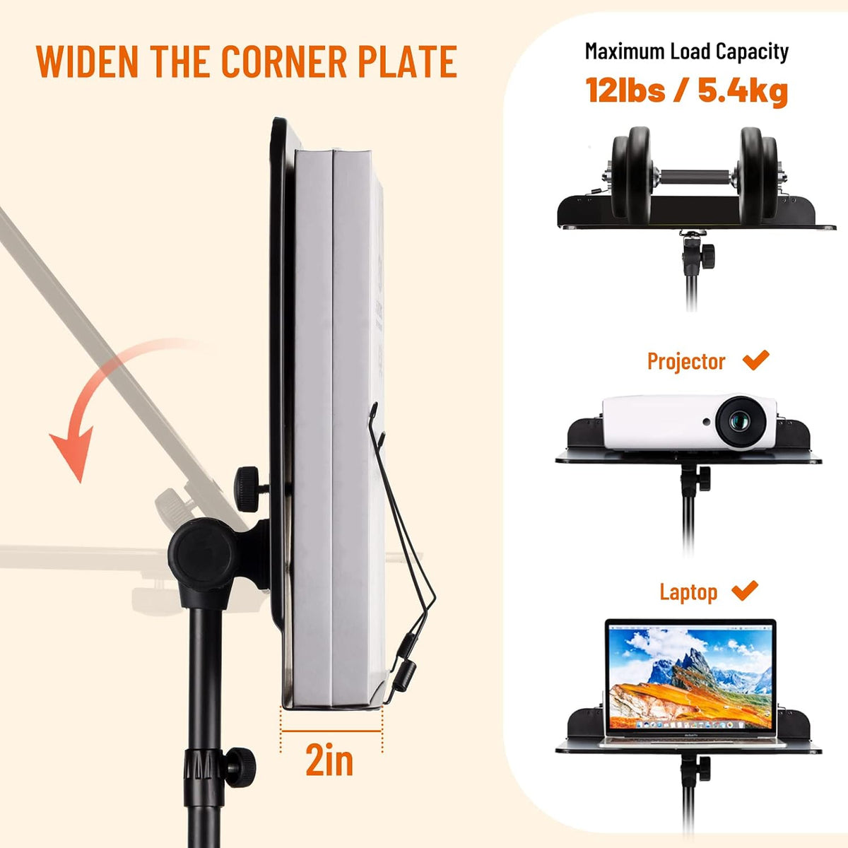 CAHAYA 5 in 1 Heightened Dual-use Sheet Music Stand Desktop Book Stand