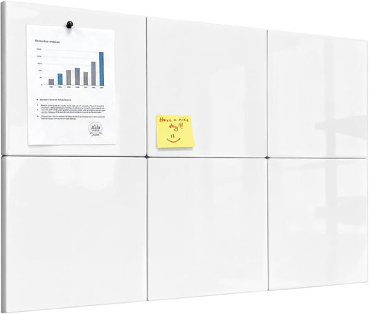 Comix Magnetic Whiteboard, 6 Pack Magnetic Whiteboard for wall, White