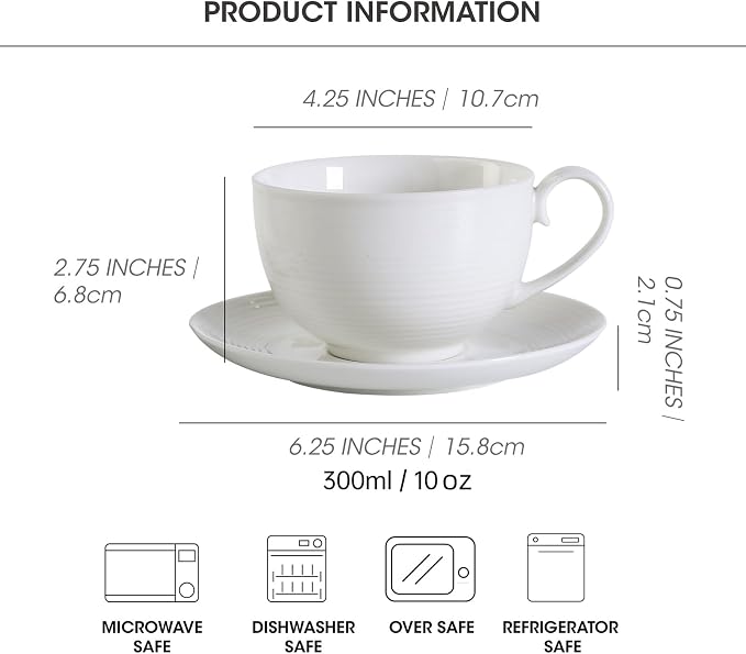 10OZ Porcelain Cappuccino Cups