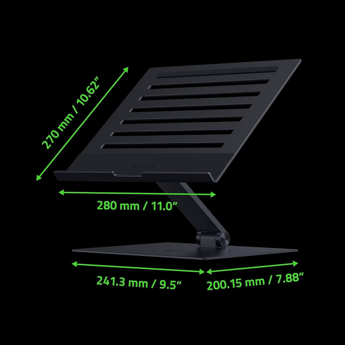 Razer Adjustable Laptop Stand, Supports Phones/Tablets up to 18", Black