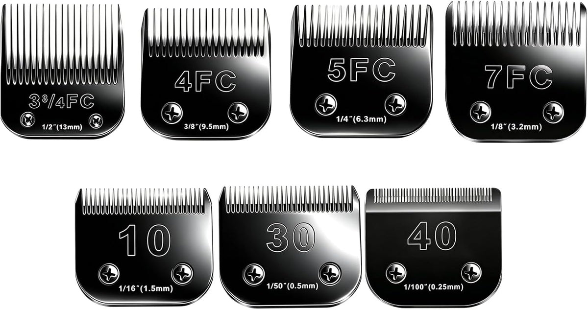 7pack Dog Grooming Blades Compatible with Andis/Wahl KM10 Series