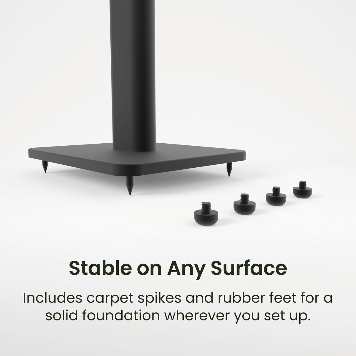 Kanto SPH Adjustable Height Bookshelf Speaker Stands, Pair | Heavy Duty Steel Floor Speaker Stands 24 to 42 in | Holds 30 lb | Internal Cable Management | Reduced Vibration | Carpet Spikes | Black