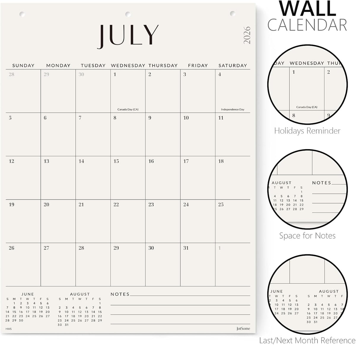 Jotsome Large Wall Calendar 2026-2027, Monthly Wall Calendar 17"x22"