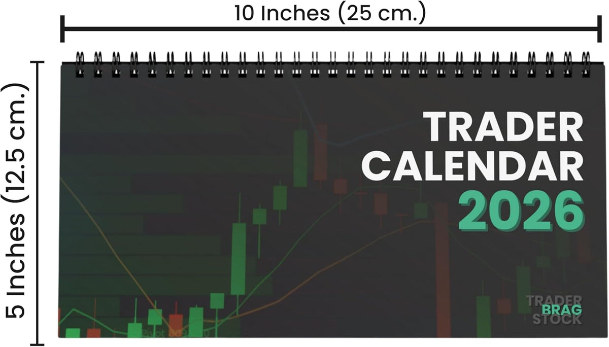 Premium Trader desk Calendar 2026 Standing Flip - Stock Market Planner with FOMC, PPI, CPI, Jobs Report (NFP), Market Holidays & Closures - 10x5 In Compact Trading 2026 Desk Calendar - Gifts for Stock Traders