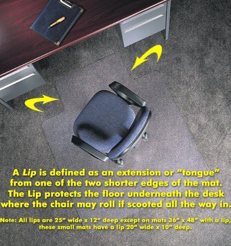 Chair Mats 72" x 72" Without Lip for Carpeted Floors - Premium Thickness (1/5") - Clear - Beveled Edges