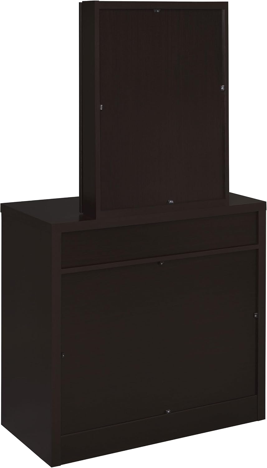 Coaster Home Furnishings Harvey Contemporary 3-Piece Vanity Desk Makeup Table Set with Storage Mirror and Vanity Stool Cappuccino 300289