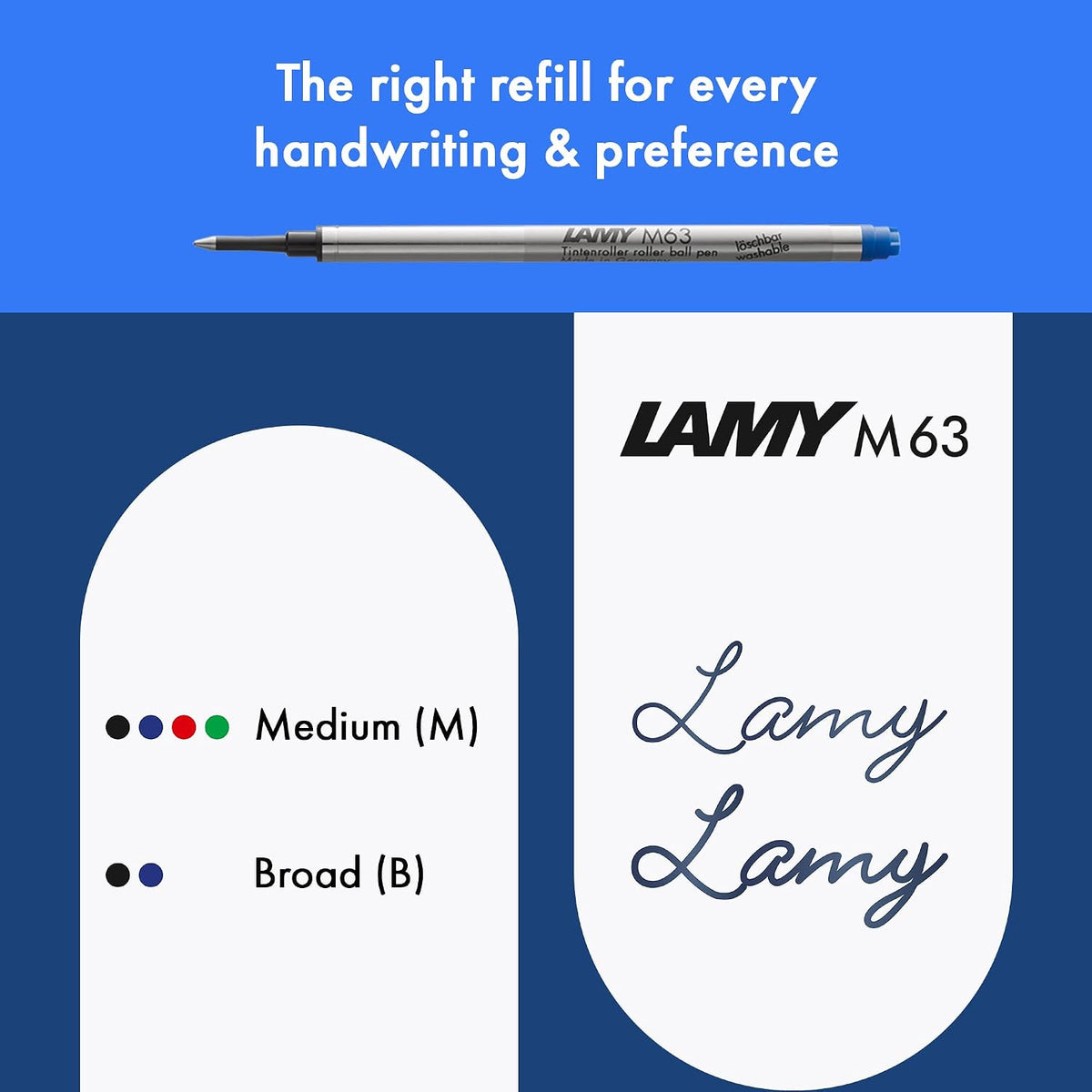 Lamy safari umbra - Rollerball Pen with ergonomic grip & line width M - for pleasant long writing - made of robust ASA plastic - including rollerball refill M 63 in blue