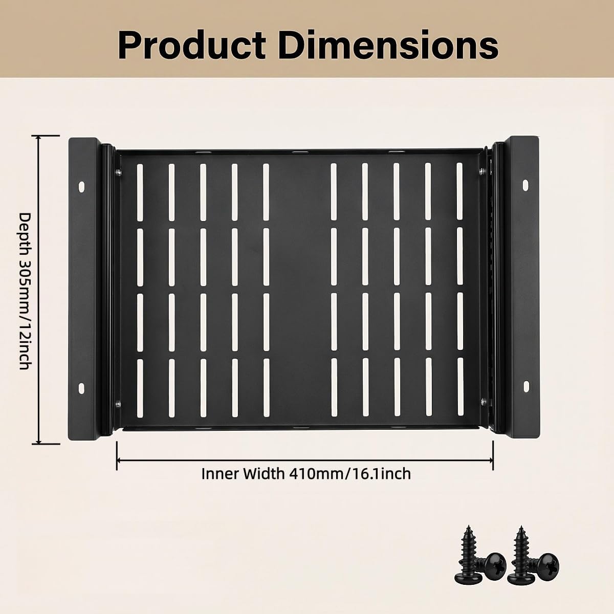 Under Desk Laptop Mount, Sliding Out Metal Laptop Tray with Ventilated Heat Dissipation, Heavy-Duty Steel Under Desk Storage Shelf for Home Office Desktop Hidden Device Organization
