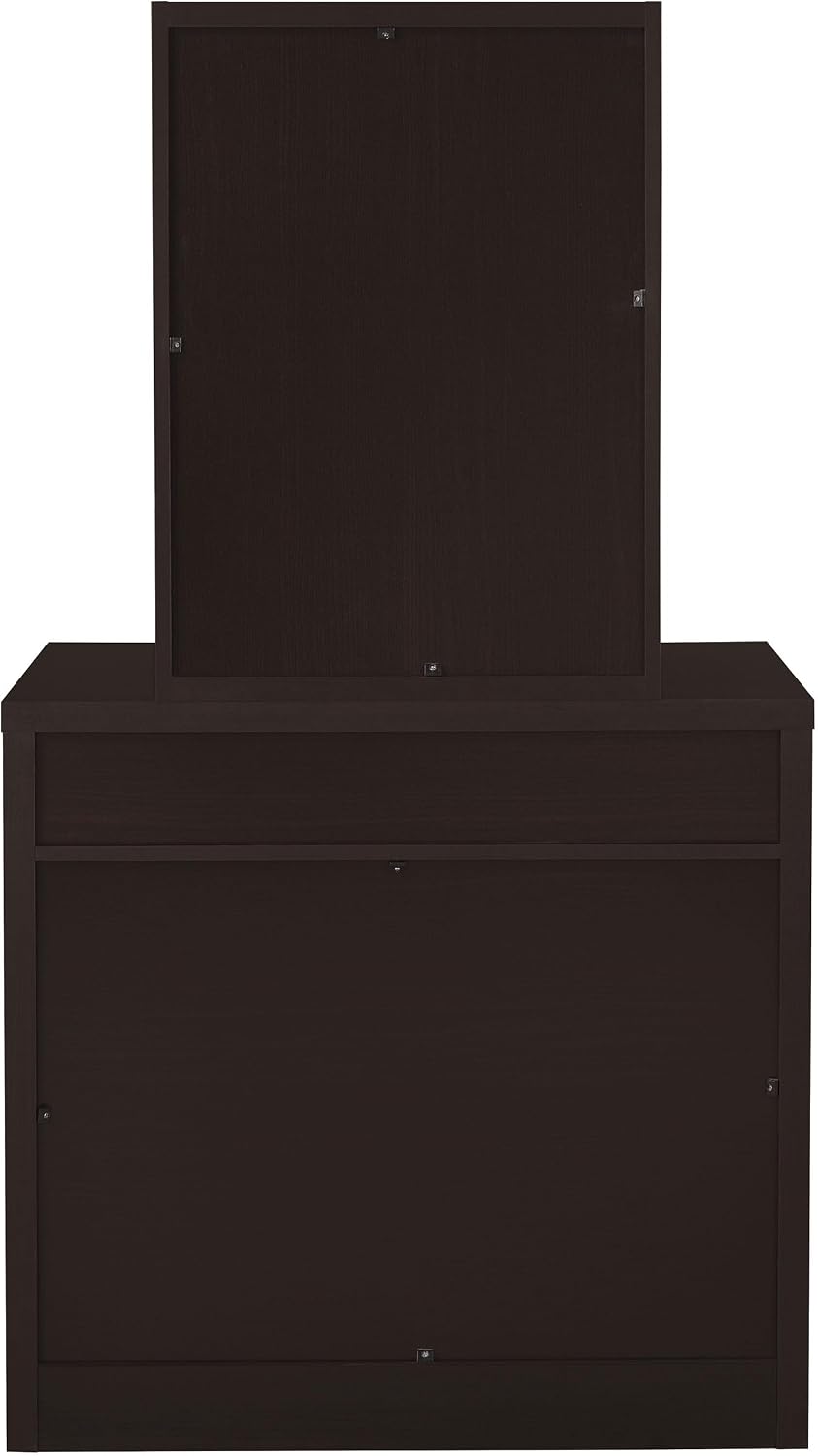 Coaster Home Furnishings Harvey Contemporary 3-Piece Vanity Desk Makeup Table Set with Storage Mirror and Vanity Stool Cappuccino 300289