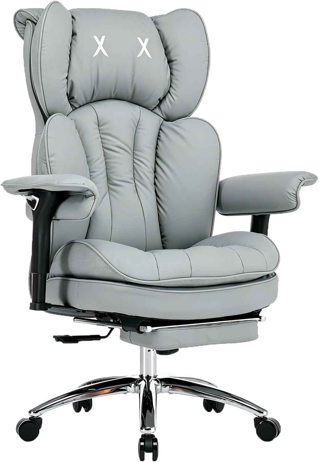 Big & Tall Office Chair, 400lbs Executive Chair with Footrest, Gray